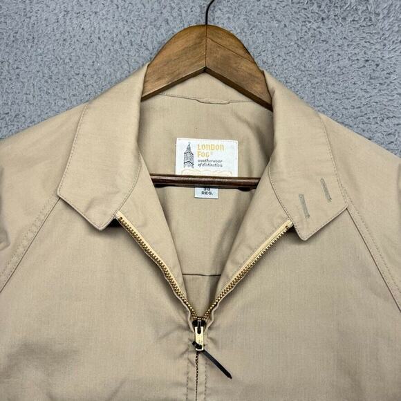 Vintage London Fog Jacket Men's 38 Brown Zip Crop Boxy Talon Reebes 70s 80s Work - Picture 3 of 11